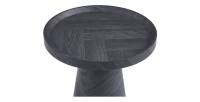 Table d'appoint ronde collection CARLSEN – Décor gris foncé – Bord relevé – D45 x H57 cm