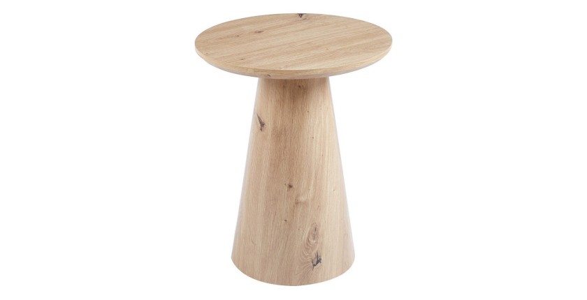 Table d'appoint ronde collection TIGNES – Effet pin – D45 x H55 cm