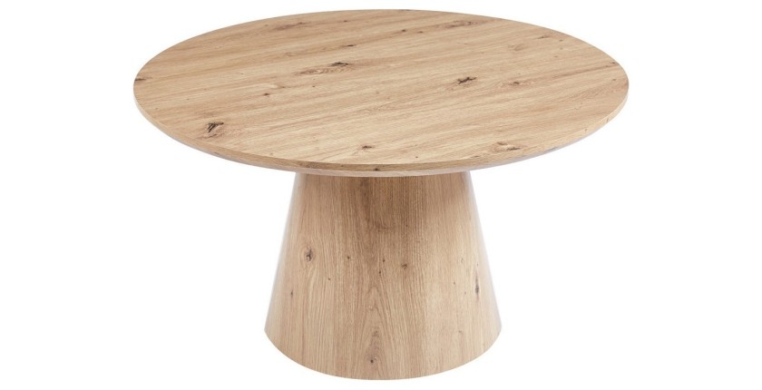 Table basse ronde collection TIGNES – Décor effet pin – D80 x H47 cm