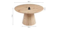 Table basse ronde collection TIGNES – Décor effet pin – D80 x H47 cm