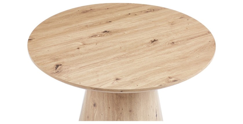 Table basse ronde collection TIGNES – Décor effet pin – D80 x H47 cm