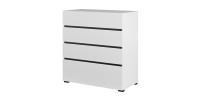 Komplettes Industrie-Schlafzimmer-Set MILOS: Kleiderschrank, Stauraumbett 160x200, Kommode, Nachttische, rohe Eiche/schwarz