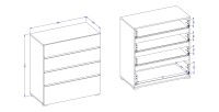 copy of Industriële complete slaapkamer MILOS: Kledingkast, opbergbed 160x200, dressoir, nachtkastjes, ruw eiken/zwart