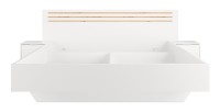 Komplettes Industrie-Schlafzimmer-Set MILOS: Kleiderschrank, Stauraumbett 160x200, Kommode, Nachttische, rohe Eiche/schwarz